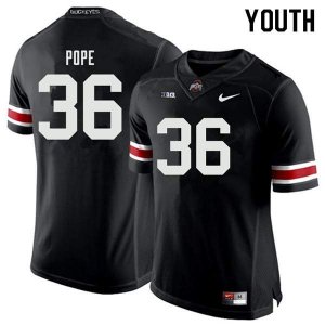 Youth Ohio State Buckeyes #36 K'Vaughan Pope Black Nike NCAA College Football Jersey Real AUT3444CU